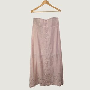 H&M Edition Strapless Midi Dress Small Pink Rhinestone Embellished Coquette Chic